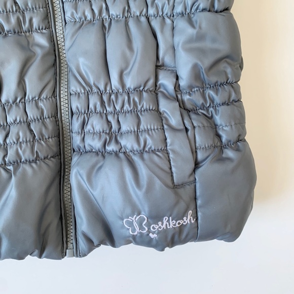 OshKosh Lined Puffer Vest Grey Youth Size 7 - Picture 2 of 5